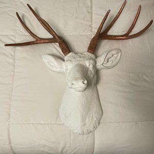 Deer Head Wall Mount - White & Rose Gold/Copper